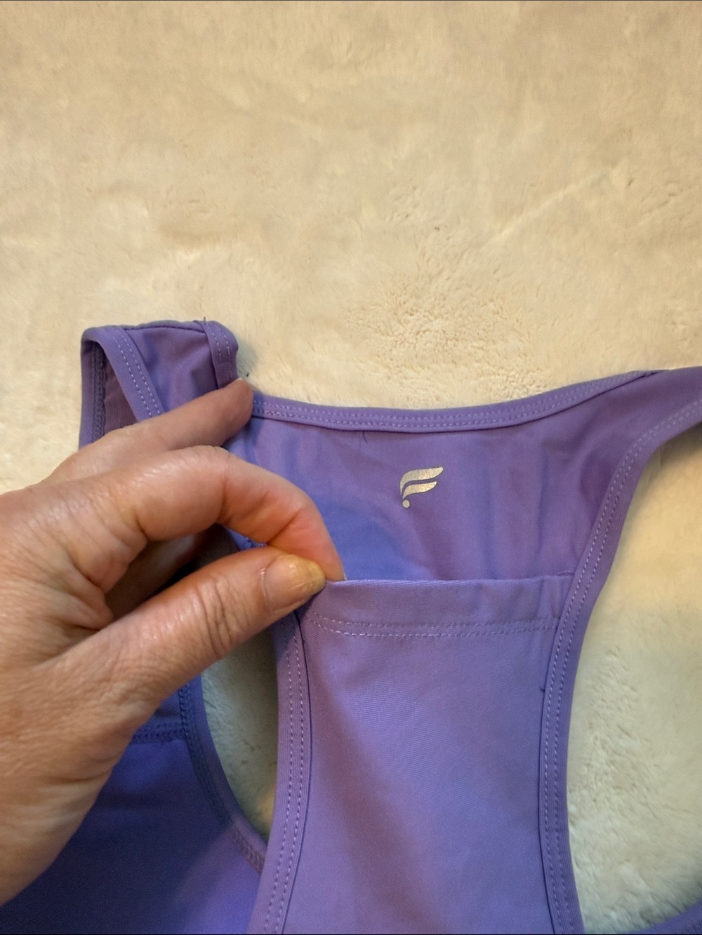Fabletics Purple Racerback Sports Bra - Picture 3 of 4